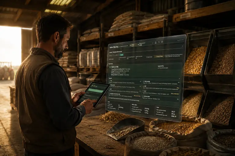 HARSE working with real feed stock and actual farm inventory to suggest a practical ration option