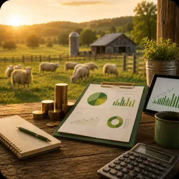 Farm finance module visual in HerdDeck Shepherd